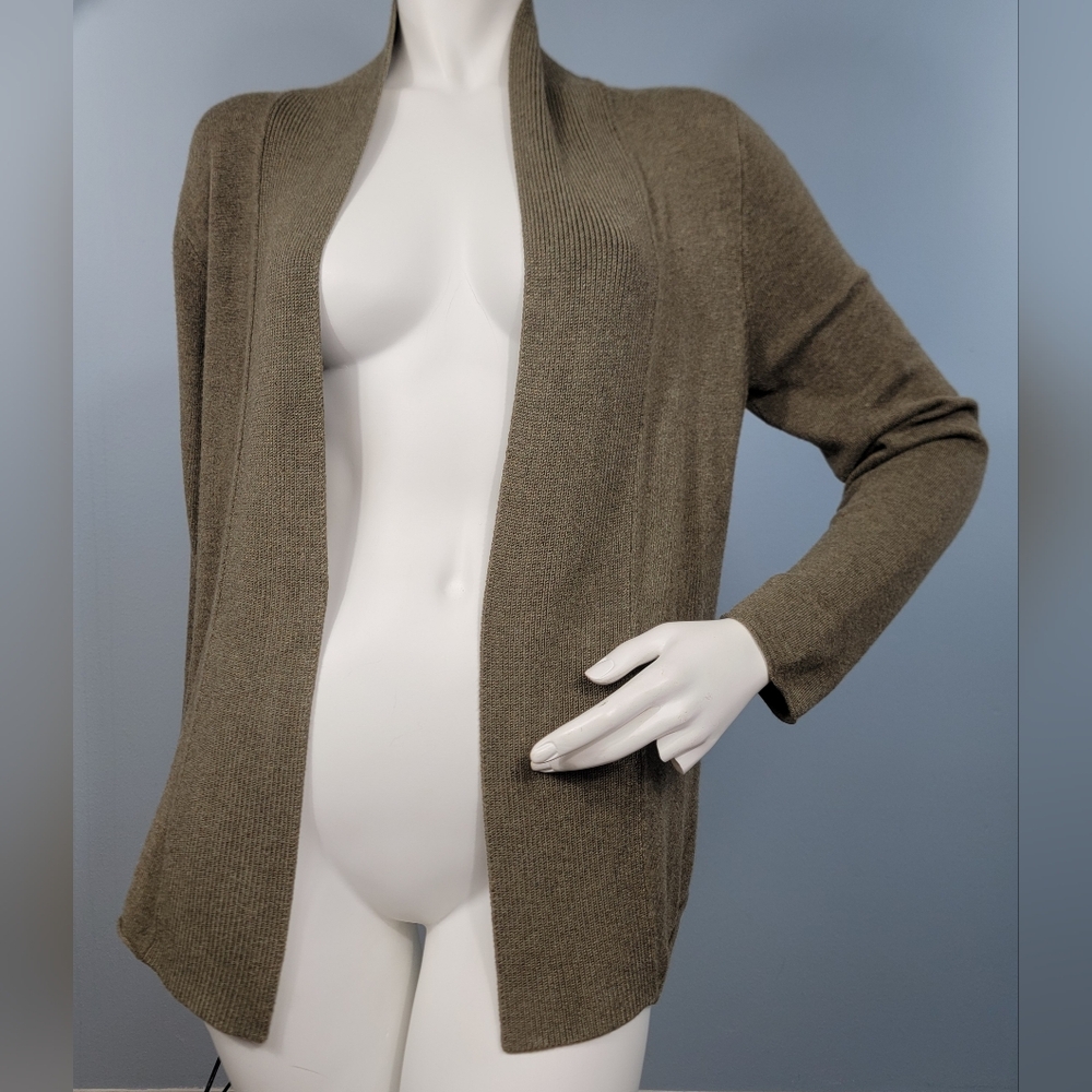 Eileen Fisher Knit open Cardigan Moss Olive Green Small